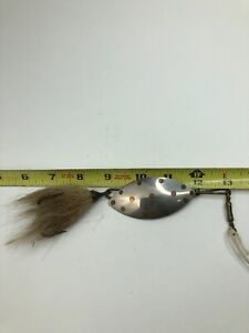 Pflueger Muskill No.9 Horse Hair Spinner Bait Silver Copper Spot Vintage Fishing