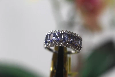 Anillo Tanzanita TALLA 5 Platino sobre Esterlina TGW 1.880 cts Nuevo con Etiquetas $359.99 Foto 1 de 4