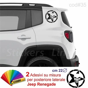 2 Adesivi Stella Militare teschio skull su misura per Jeep Renegade c#35 - Picture 1 of 1