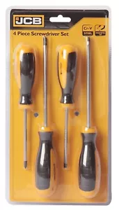 JCB Tools 4pc Screw Driver set:# PH1x100, PH2x150mm, 5x100mm,6.5x150 mm NEW - Picture 1 of 2