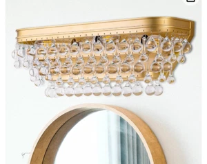 Wellmet DS-VL022 Gold Tone Bathroom Vanity Light Fixture with Crystals - Picture 1 of 3