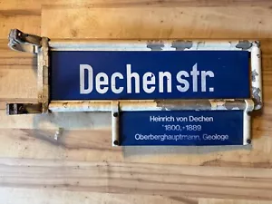 originales altes Straßenschild mit Befestigung Dechenstr. - Heinrich von Dechen - Bild 1 von 2