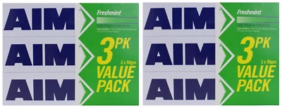 6 x AIM 90g TOOTHPASTE FRESHMINT 100% Brand New (2 x pk3) - Image 1 of 4