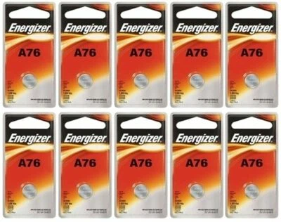 100 pcs Energizer A76 Alkakine Coin 1.5V Batteries Single Pack LR44 357 Exp 2021 - Image 1 of 4