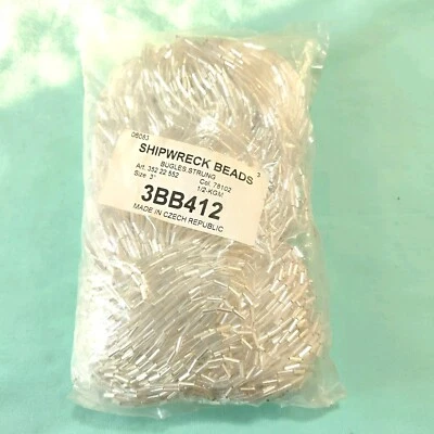 1Lb Shipwreck Beads 6mm Czech Bohemian Glass Silver Lined Bugle Bulk Craft Jewel - Image 1 of 4