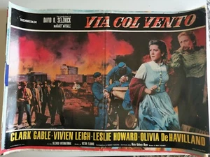 FOTOBUSTA VIA COL VENTO CLARK GABLE VIVIEN LEIGH LESLIE HOWARDS O. DE HAVILLAND - Picture 1 of 1