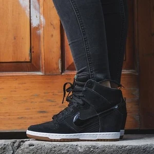 Nike Dunk Sky Hi Essential Black Gum 644877 011 Wmn Sz 8.5 Wedge Womens Shoes - Picture 1 of 12