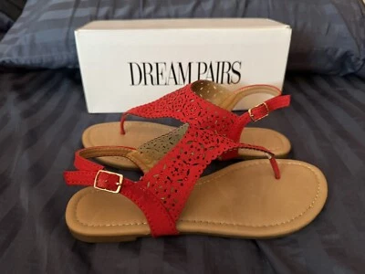 Women Summer Casual Flat Sandals Ankle Strap Open Toe Thong Sandals - Imagem 1 de 4