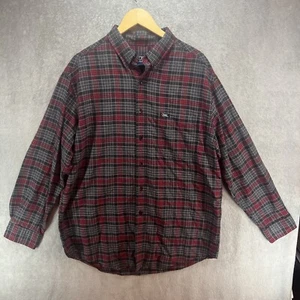 Chaps Ralph Lauren Men's Vintage Black Red Plaid Button Up Shirt size Large - Picture 1 of 7