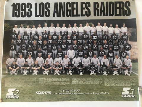 VINTAGE 1993 LOS ANGELES RAIDERS TEAM POSTERS BY STARTER Cover