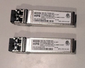 Quantity of 2 - C8R24B HPE MSA 720999-002 16Gb Fibre Channel SFP 876143-001 - Picture 1 of 3
