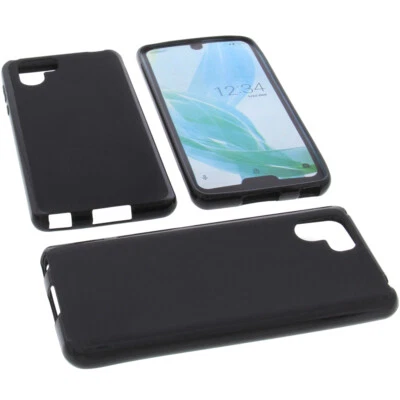 Custodia per Sharp Aquos R2 Borsa Protettiva Cellulare TPU Gomma Nera - Immagine 1 di 4