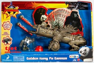 Mattel Kung Fu Panda 2 Golden Kung Fu Cannon TRU Exclusive 2010 New - Picture 1 of 7