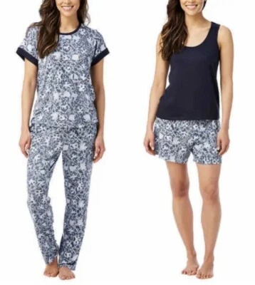 Lucky Brand Ladies' 4 piece Pajama Set Denim Floral XXL - Image 1 of 3
