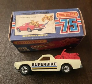 Matchbox WHITE 60 Holden Pickup Truck RED cycles & Original Box 1977 Superfast - Picture 1 of 7