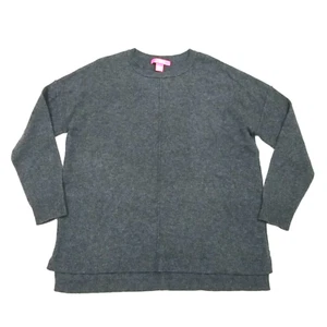 Catherine Malandrino 100% Cashmere Tunic Sweater Womens L Gray Quiet Luxury Soft - Picture 1 of 9