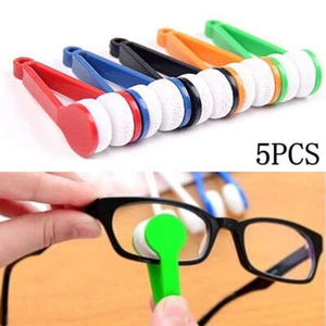 5X Mini Sunglasses Glasses Eyeglass Microfiber Cleaner Brush Cleaning Tool Wiper - Picture 1 of 12