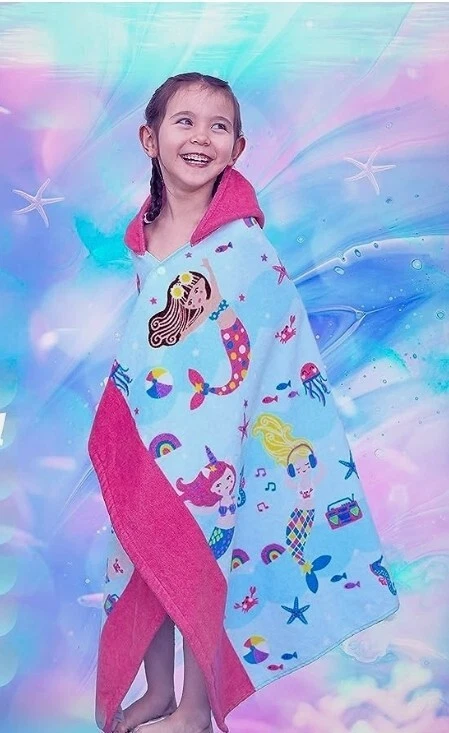 Toallas de baño con capucha para niños | Algodón absorbente grueso suave (30X50 pulgadas) playa piscina Foto 1 de 1