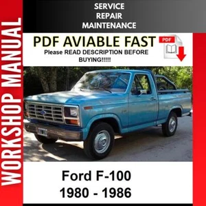 FORD F-100 1980 1981 1982 1983 1984 1985 1986 SERVICE REPAIR WORKSHOP MANUAL - Picture 1 of 1