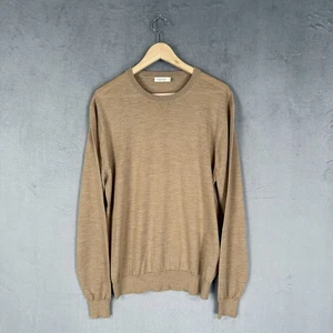 Suit Supply Merino Wool Jumper Mens Size XL Light Brown Crew Neck Long Sleeve - Picture 1 of 10