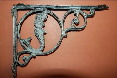 1-MERMAID SHELF BRACKETS,Shelf Supports,Beach Home Decor,Mythical Decor, B-49A - Image 1 of 4
