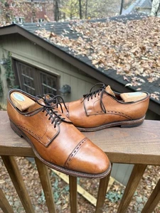 ALLEN EDMONDS 'Madison Ave' Walnut Leather Cap Toe Oxfords Size US Men's 9.5 D - Picture 1 of 13