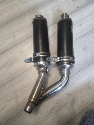 2x Honda CMX500 Rebel (17-23) Round Domed GP Satin Black Exhaust - Image 1 of 4