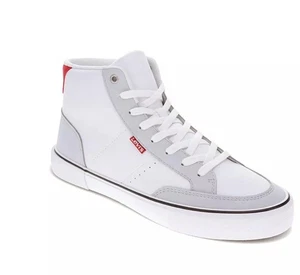 Levi's Men's Munro Mid Casual Sneakers White Gray Red Size 8.5 - Picture 1 of 7