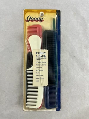 Paquete de 6 peines irrompibles Goody Family #01279 hechos en EE. UU. vintage 1996 NUEVO Foto 1 de 4