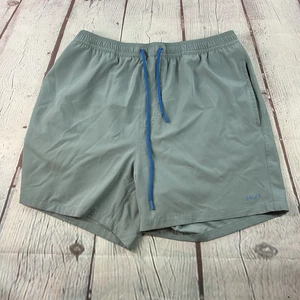 Huk Shorts Mens Large Blue Gray Performance Fishing Swim Trunks Drawstring - Picture 1 of 7
