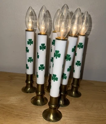 Candelabros candelabros a pilas Irish Clover - Juego de 6 NUEVO Foto 1 de 4
