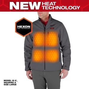 Men's Large M12 12-Volt Lithium-Ion Cordless Tough Shell Gray Heated Jacket Kit - Picture 1 of 1