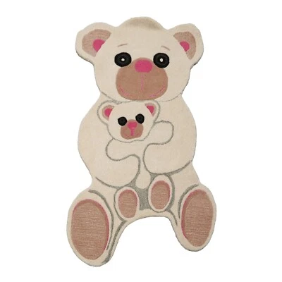 Alfombra de lana moderna Bear NOVELTY Telar acolchado a mano 3'x5' rojo marfil Foto 1 de 4