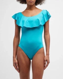 TRINA TURK MONACO BANDEAU ONE PIECE SWIMSUIT, CERAMIC BLUE, NWT $154 - Picture 1 of 3