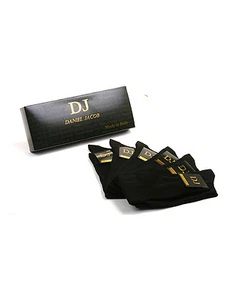 Pack of 6 Pair Men’s Black Knee High Socks 100%Cotton with Side Panel Design - Picture 1 of 5