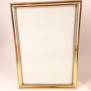 Vintage Gold Metall Bilderrahmen 5" x 7" stehende Staffelei Rückseite Display Erinnerungen - Bild 1 von 6