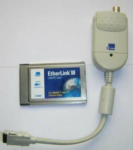 3Com EtherLink PCMCIA Ethernet LAN PC Card 3C589C + Dongle Cable - Picture 1 of 1