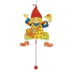 GOKI figura de timbre niña Hampelmann figura de dibujo niños juguete de madera 53003 NUEVO - Imagen 1 de 2