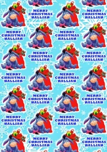 CUTE EEYORE Personalised Christmas Gift Wrap - Disney Winnie Pooh Wrapping Paper - Picture 1 of 1