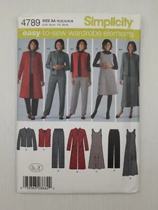 Simplicity Sewing Pattern 4789 Women's Vest Jacket Dress Pants Size 10-18 - Picture 1 of 2