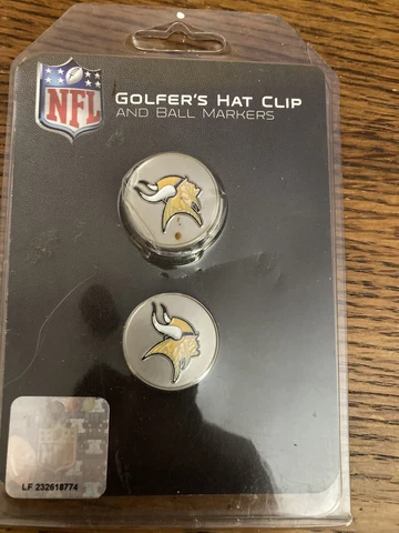 NFL Minnesota Vikings Golfer Hat Clip And 2 Ball Markers Cover