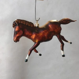 Polish Glass Ornament Copper Horse Hand Painted in Poland Radko Inspired - Picture 1 of 6