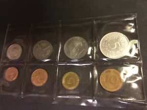 1965 German 8 coin G Mint Set with 5 Mark Silver Coin - Picture 1 of 4