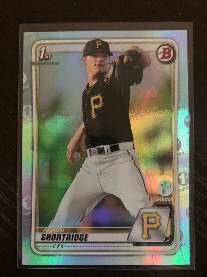Aaron Shortridge 2020 Bowman 1st First Edition Sky Blue Foil Parallel Pirates - Image 1 of 1