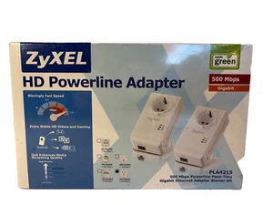ZyXel HD Powerline 500mbps Network Adapter PLA4215 NEW SEALED BOX - Picture 1 of 11