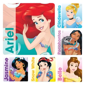 25 Disney Princess Stickers Party Favors Ariel Cinderella Belle Jasmine - Picture 1 of 1