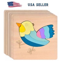 Set of 3 Wooden Puzzle Jigsaw Baby Kid Toy Learning Educational Fun