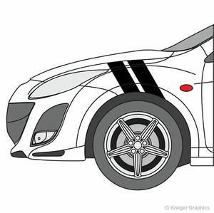 Hash Mark Stripes 3M Grand Sport Fender Decals for Mazda 2 3 6 RX-7 RX-8 Miata - Picture 1 of 7