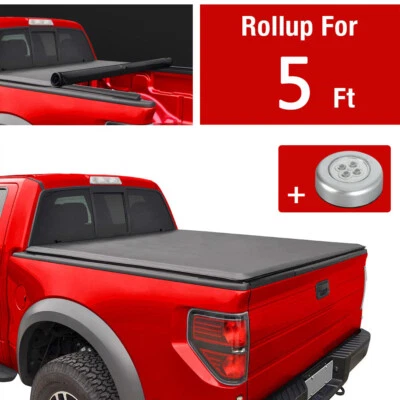 Soft Roll Up Tonneau Cover For 2015-2021 Colorado GMC Canyon Crew Cab 5ft Bed - Image 1 of 4