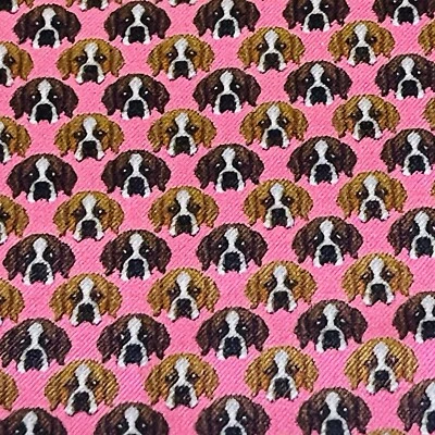 Pañuelo de Seda para Perro Bolsillo Cuadrado Rosa Boxer San Bernard 16" Reversible Foto 1 de 4